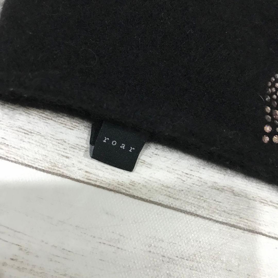 roar カシミア100％ スワロフスキー ビーニー ニットキャップ 黒 1