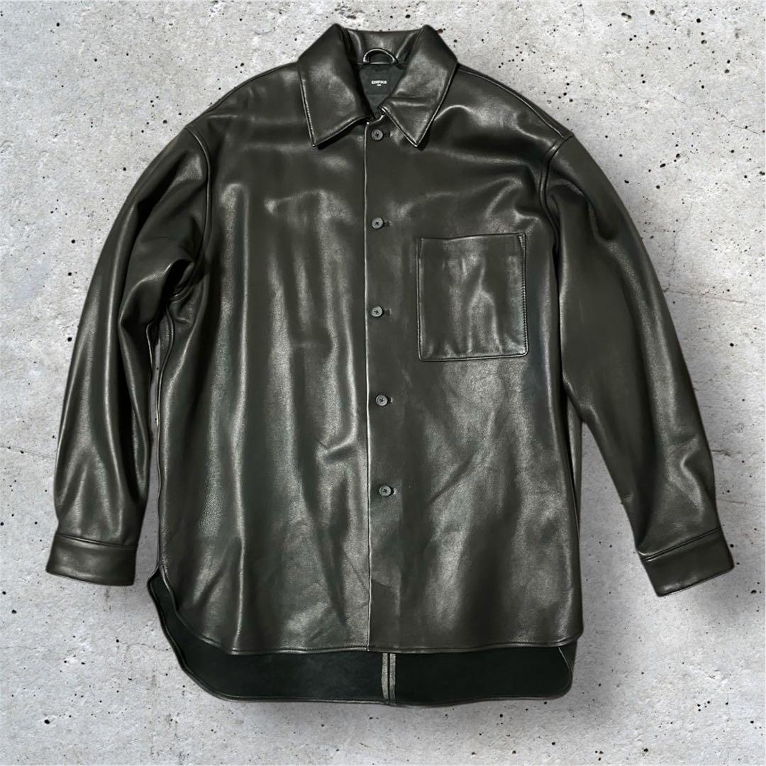 【EDIFICE】シープスキンレザー/シャツジャケット/Lサイズ シープ レザー シャツ ジャケット｜ SHIPS 公式サイト