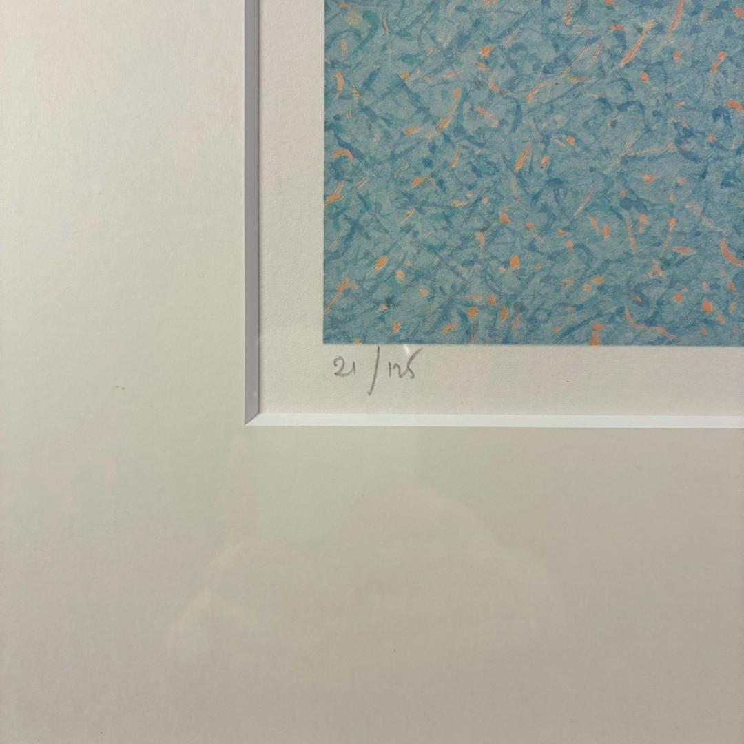 美品 アンドレ・ブーリエ「青いマリーナ」リトグラフ 直筆サイン入