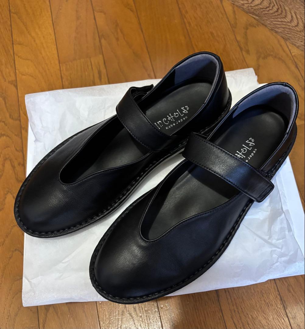 1月中SALE！インコルジュ　きれいめストラップシューズ　本革　ブラック 本革 日本製 送料無料 In Cholje インコルジェ 思いっきり履きやすい