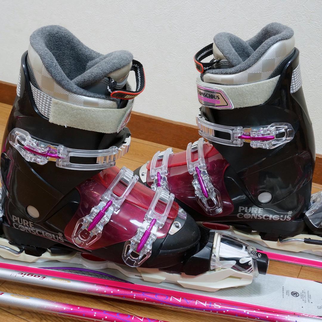 メンテ済 142cm 靴25～25.5cm K2 レディーススキーセット(140