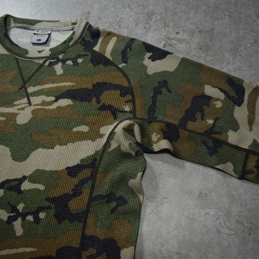 y2k Columbia サーマルロンT カモ柄 迷彩 ラグラン 前Vガゼット - メルカリ