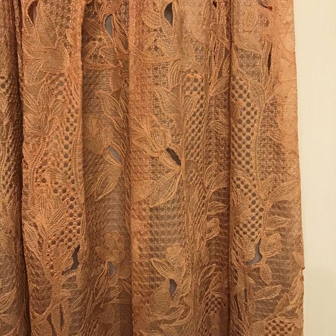 ebure エブール シルクレース ロングスカート 36