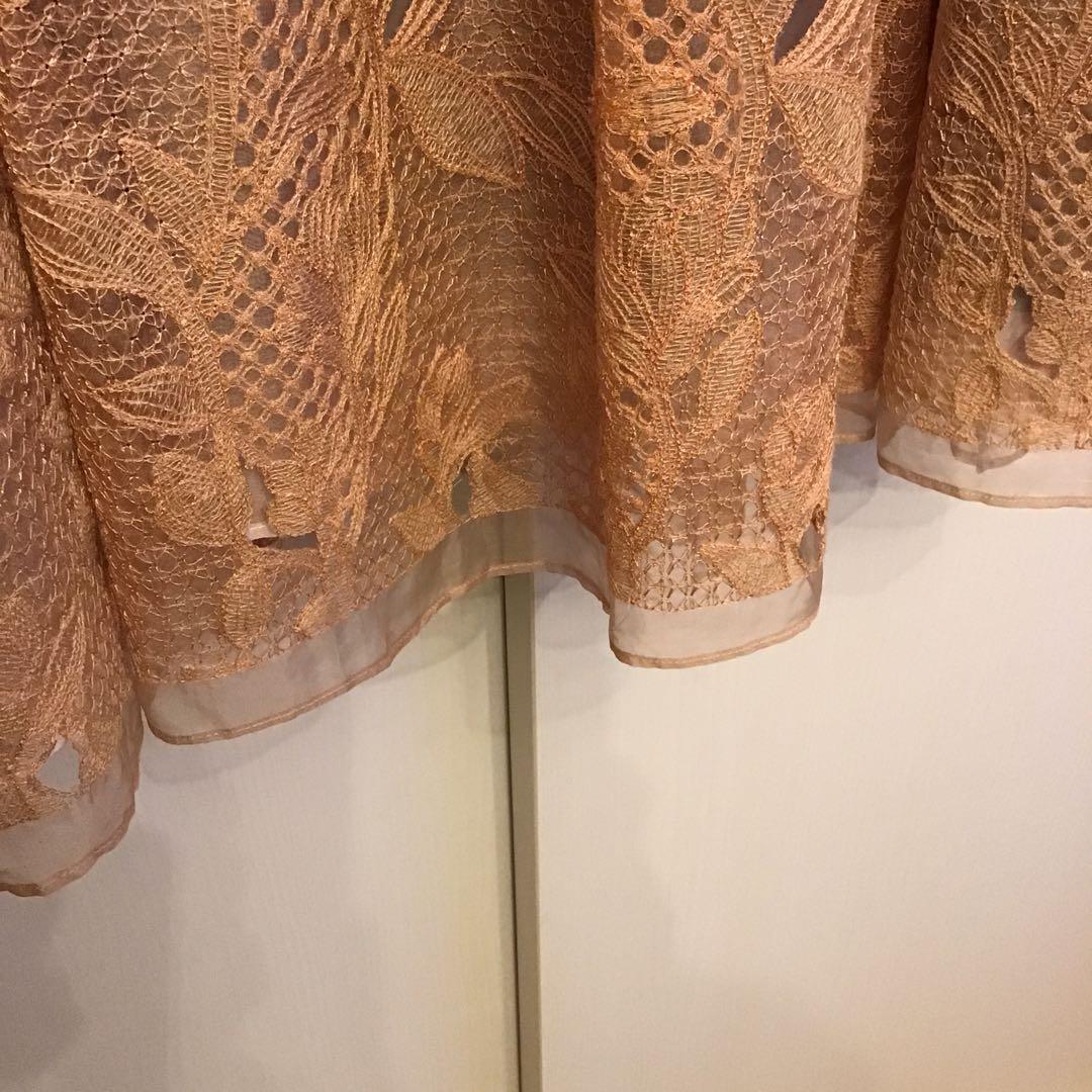 ebure エブール シルクレース ロングスカート 36