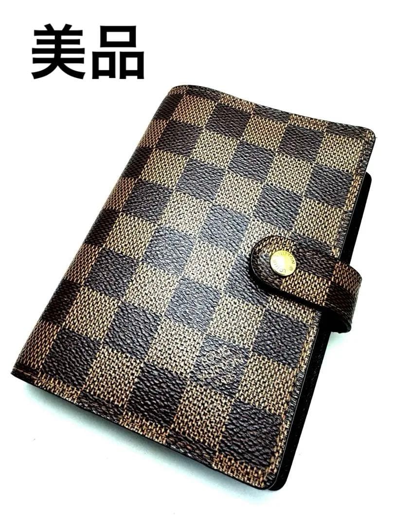 【美品】ルイヴィトン ダミエ 手帳 カバー アジェンダＰＭ 定番大人気【Louis Vuitton】アジェンダPM☆手帳カバーミニ6穴 (Louis