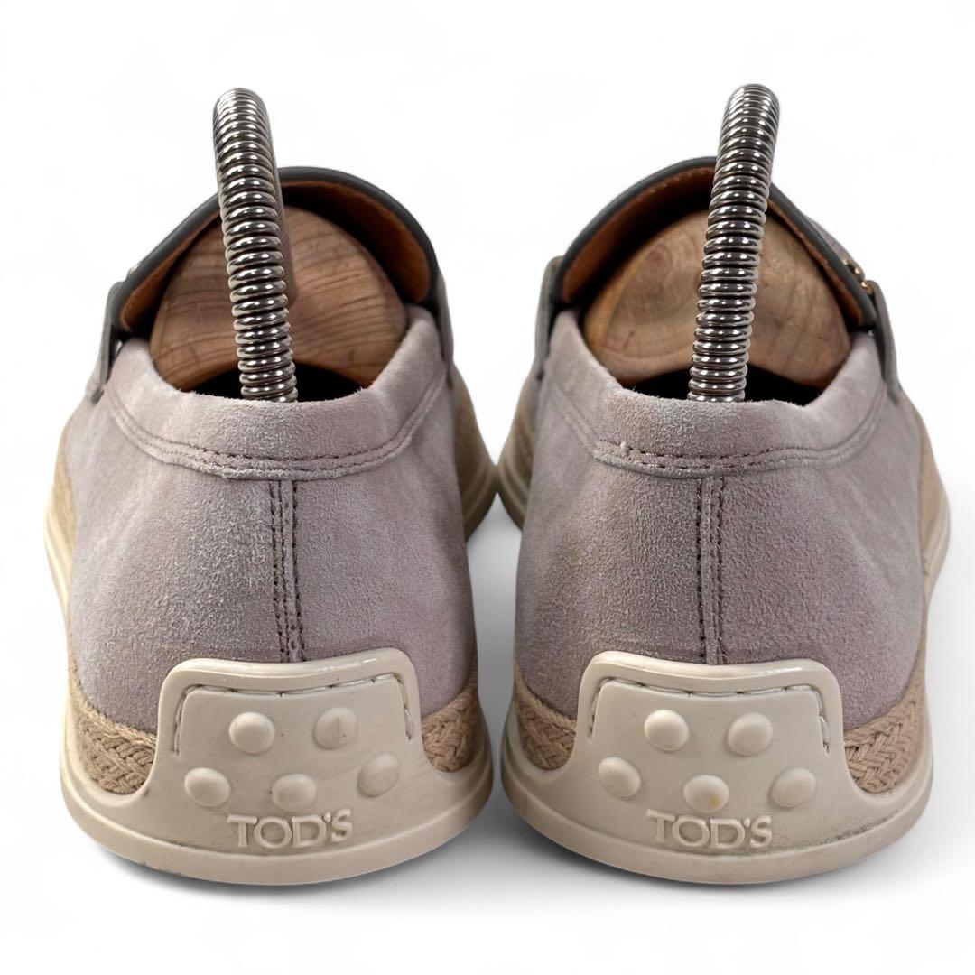 美品 トッズ 34 21 スエード ローファー ホースビット スリッポン