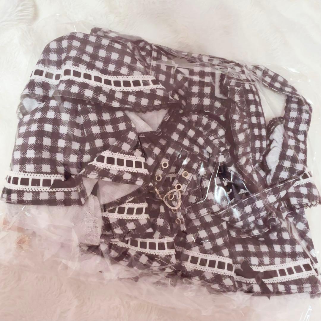 リズリサ LIZLISA はしごリボンギンガムティアードスカパン ブラック