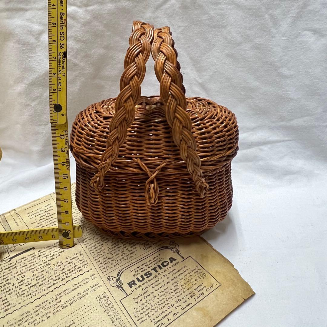 フランス アンティーク パニエ バスケット ラタン　籐編みかご ドールパニエ アンティーク バスケット パニエ | フランス ドールパニエ 人形用の