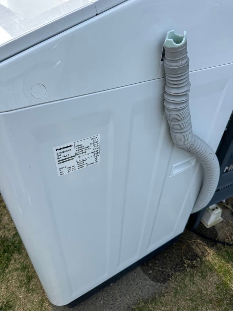 2022年製 美品　パナソニック 8.0kg 洗濯機 NA-FA8K1 ホワイト