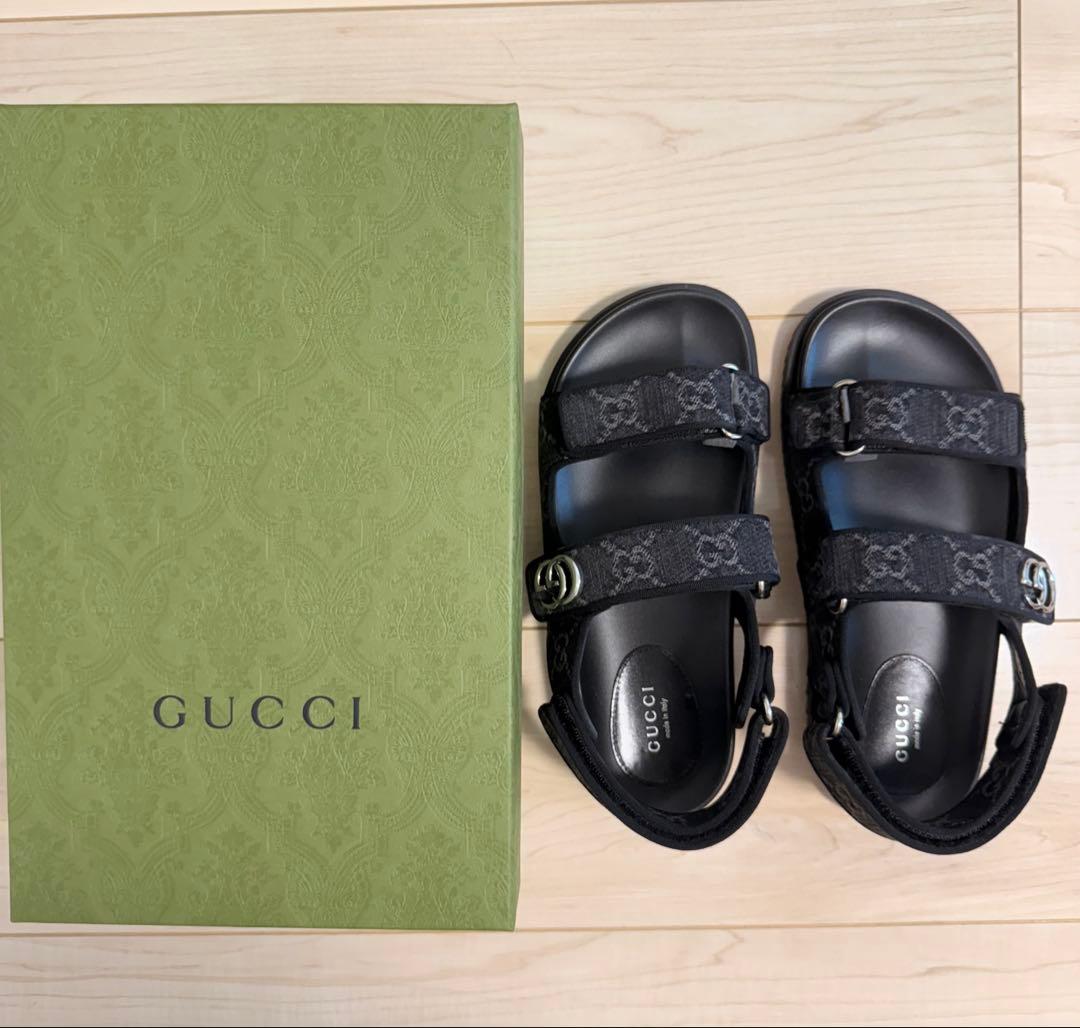 GUCCI ブラック スポーツサンダル 37 中古・古着通販】GUCCI (グッチ) ホースビットトングサンダル ブラック