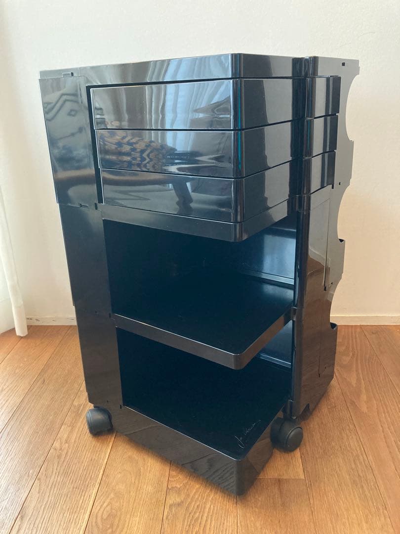 B-LINE ボビーワゴン 3段3トレイ ブラック 中古】B-LINE BOBY WAGON ジョエ・コロンボ 3段 2トレイ ブラック