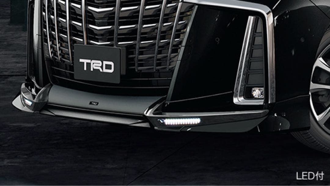 黒 アルファード30後期 TRDフロントエアロ アルファード30系後期(標準グレード)用フロントスポイラー TRDエアロ