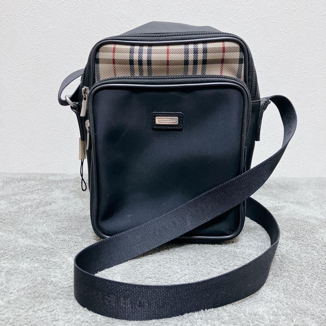 ちー　バーバリー　Burberry ショルダーバッグ ノバチェック BURBERRY（バーバリー） ノバチェック ショルダーバッグ ナイロン 黒