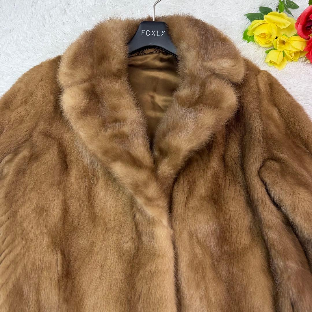 デミバフミンク コート 舐めし柔らか リアルファー 本毛皮 XL なめし