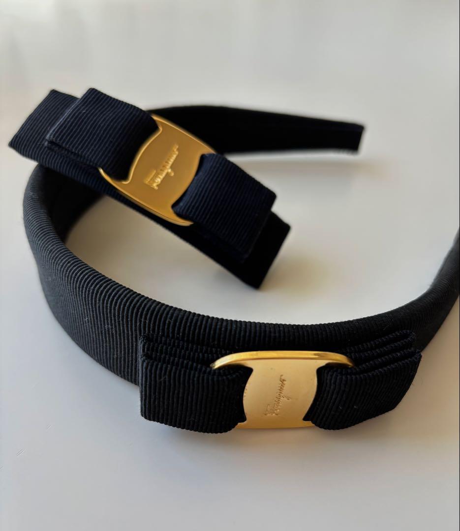 Salvatore Ferragamo バレッタ＆カチューシャ セット（美品） FERRAGAMO（フェラガモ） 【並行輸入品】フェラガモ バレッタ