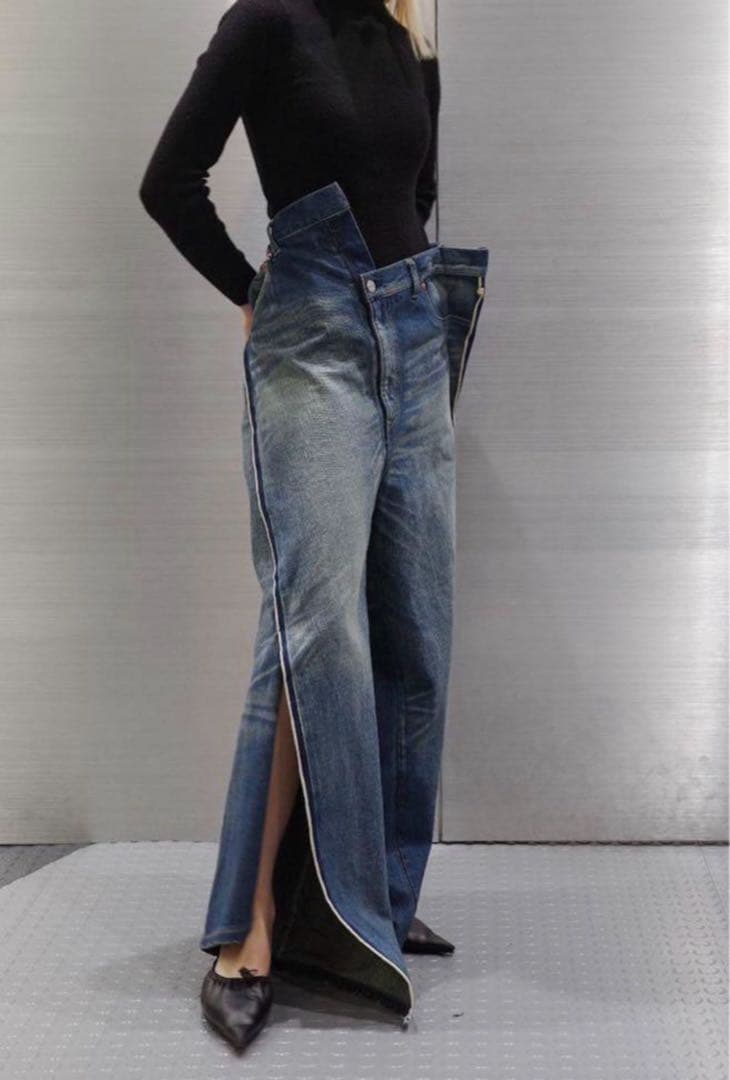 最終値下JUNYA WATANABExLevisダメージ スリット デニムパンツ JUNYA WATANABE MAN】SLIT FLARE DENIM PANTS -Amanojak.