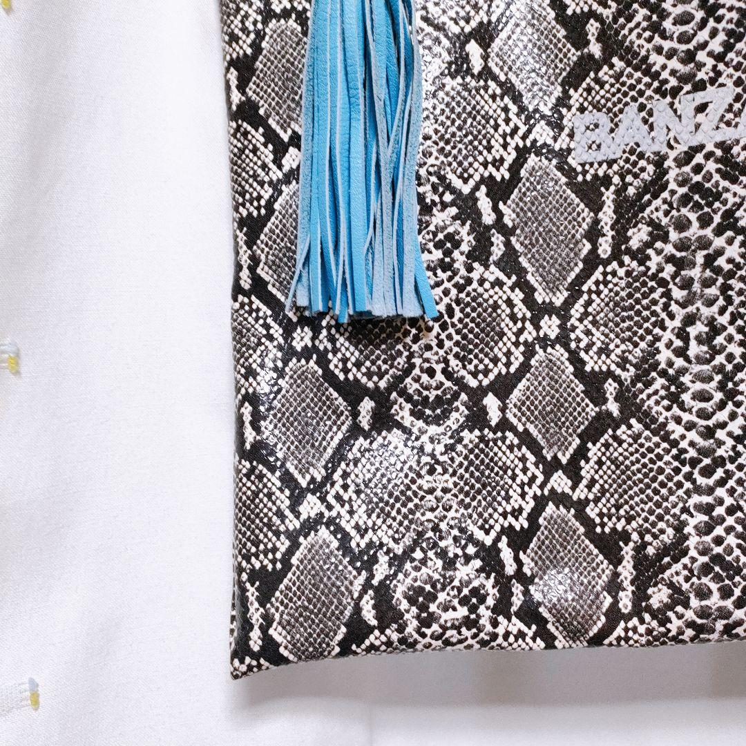 渋谷龍太 お揃いバック BANZAI パイソン柄 トートバッグ A4 フリンジ