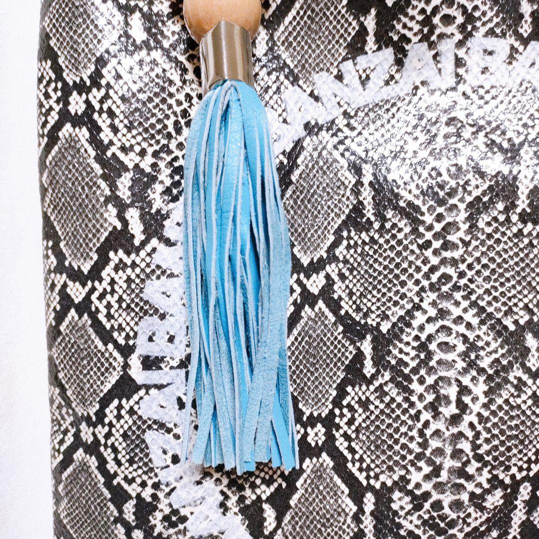 渋谷龍太 お揃いバック BANZAI パイソン柄 トートバッグ A4 フリンジ