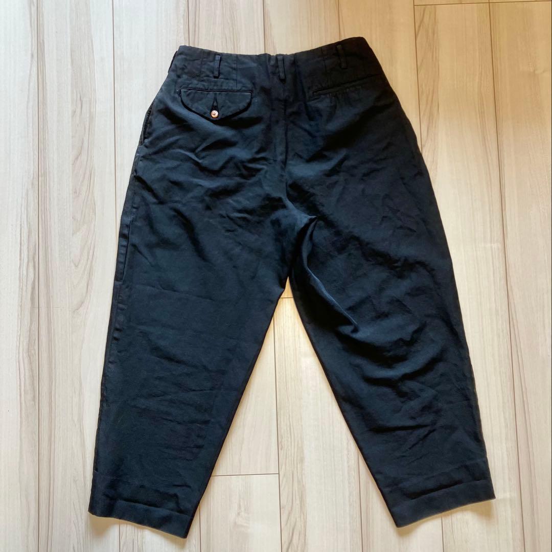 コムデギャルソンオムプリュス ポリエステル 縮絨パンツ ツータック