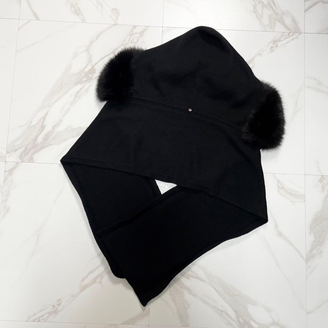 FOXEY フォクシー フーディ マフラー カシミヤ100% フォックスファー