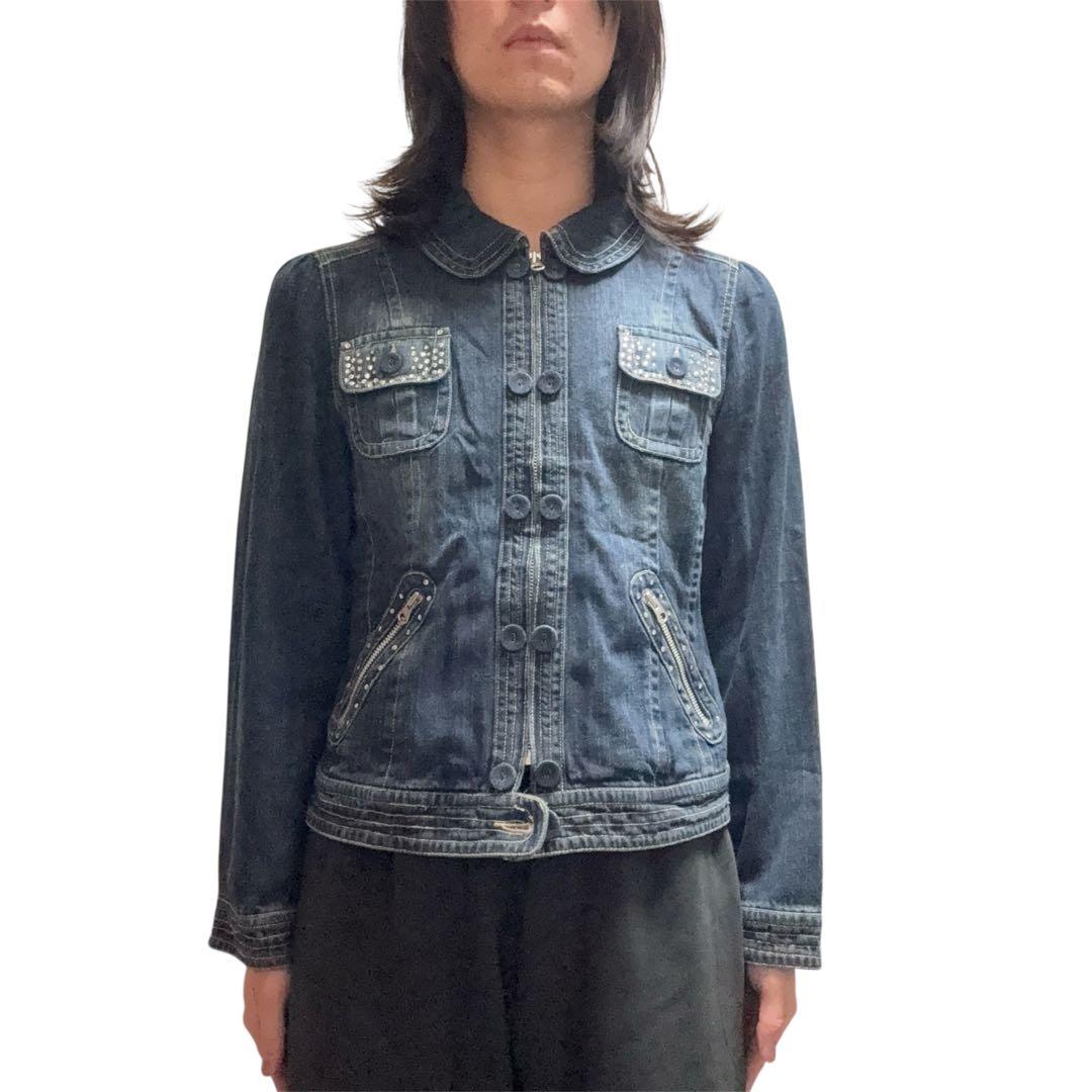 00s archive studs denim napoleon jacket - メルカリ