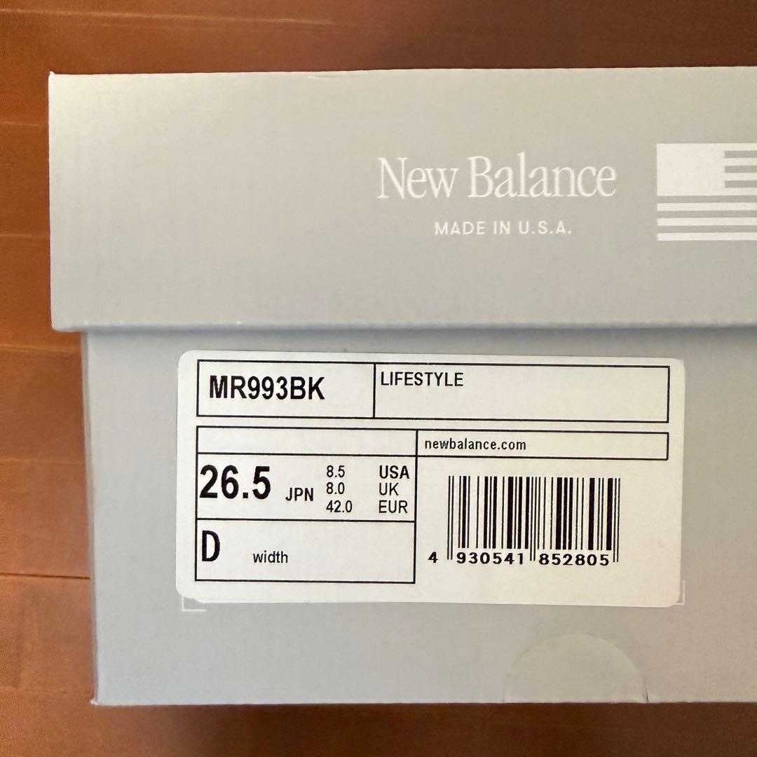 靴 New Balance 993 \"Black\" 26.5cm MR993 BK