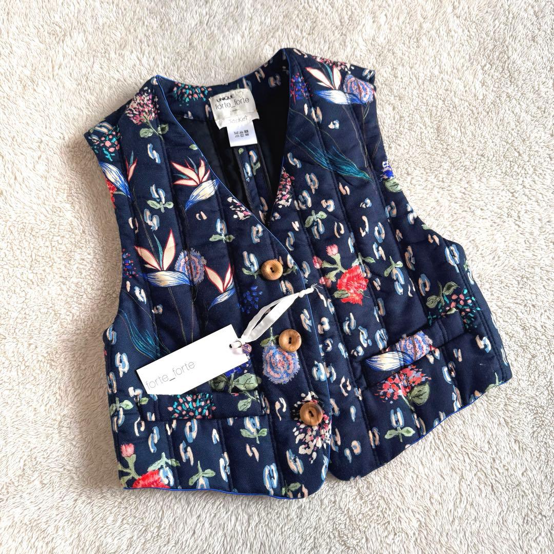 ロンハーマン別注 forte_forte キルティング ジレ ベスト ボタニカル CAMBIO（カンビオ） ベスト ジレ mcg3523-ウェーブキルティングVネック