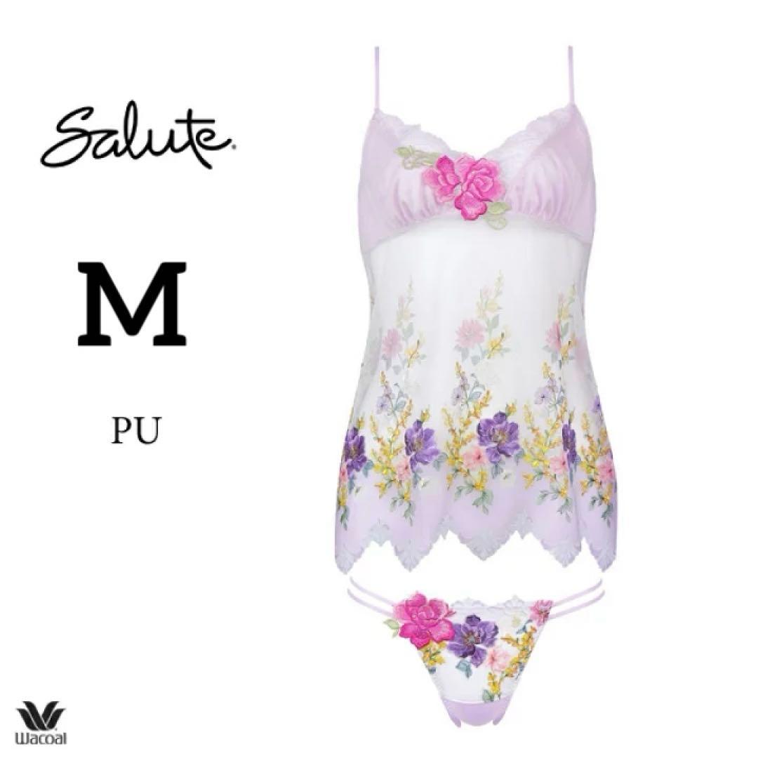 サルート 93G SATC セットアップ（キャミ＋Ｔバック）M PU DTJ293｜ワコール サルート 93G セットアップ(キャミ＋Tバック) M/L