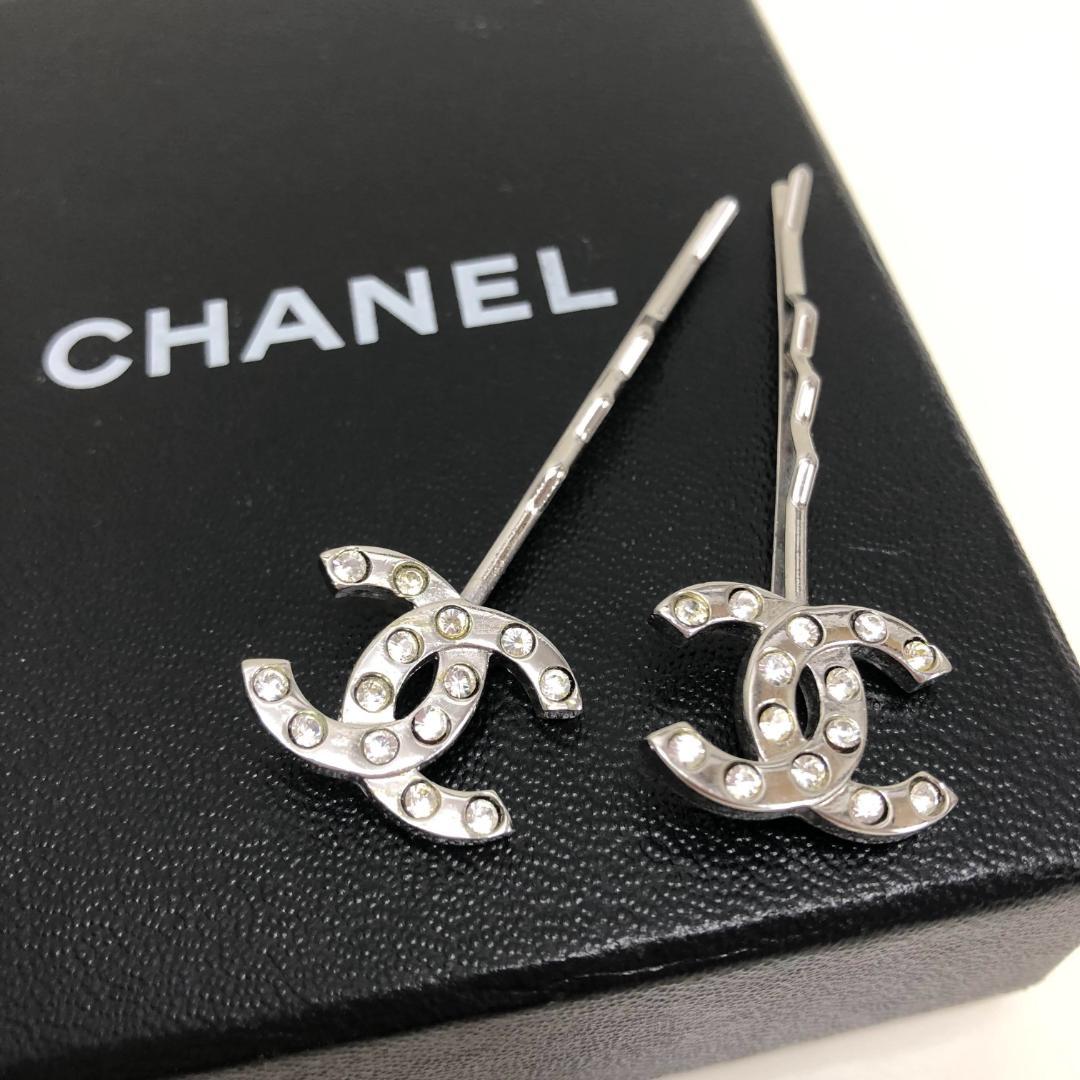 シャネル ヘアピン ココマーク ラインストーン パール 真珠 ゴールド