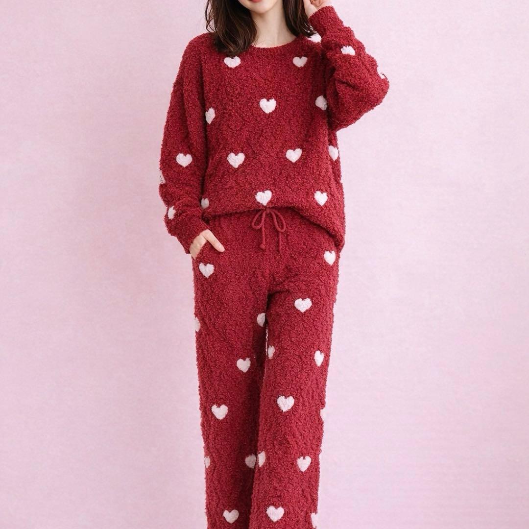 ジェラートピケ ハート柄 ルームウェア 2点セット 新品未使用】ジェラートピケ GELATO PIQUE ハート柄 ピンク パジャマ