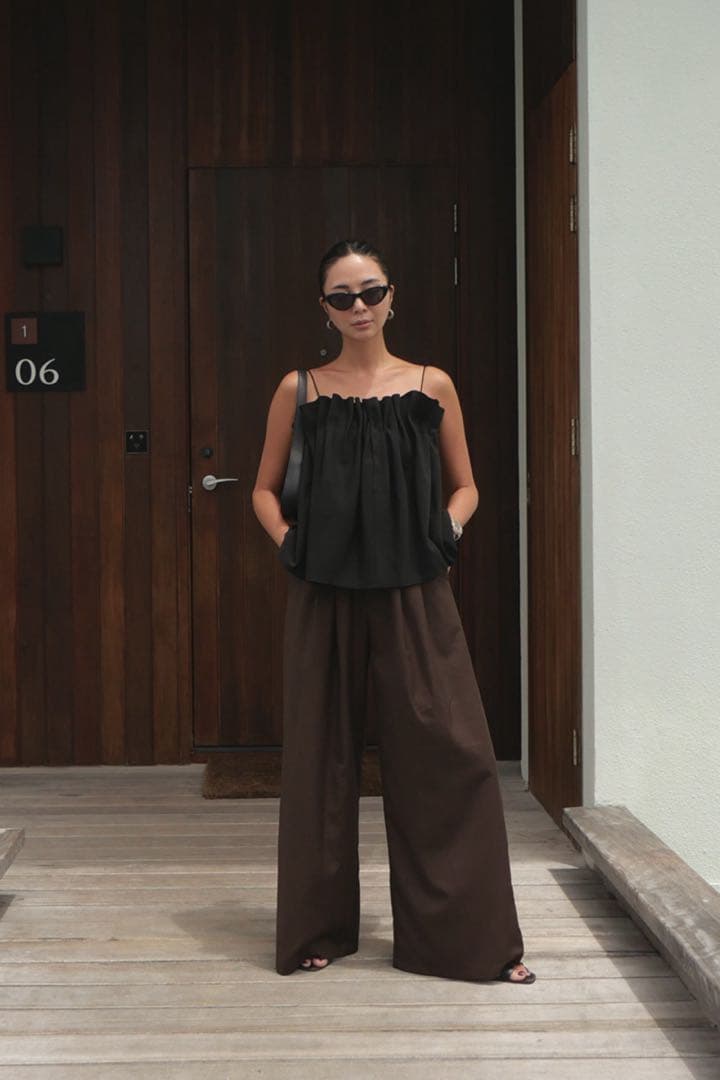 room306contemporary Pleats Design Tops新品 Zami Pleat Top Black | Princess Polly