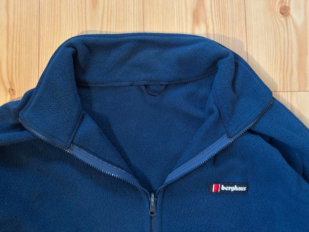 90s berghaus フリースジャケット L 旧ロゴ イギリス製 ネイビー