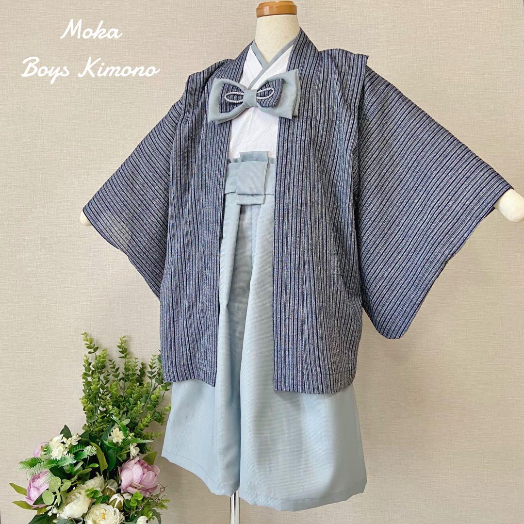 七五三 羽織袴セット 男の子 5歳 和しじら織 ハンドメイド 楽天市場】七五三 着物 5歳 羽織袴セット 男の子 10点フルセット