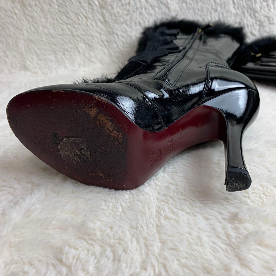 【定価30万】《超レア商品》ルイヴィトンリボンファーエナメルブーツ