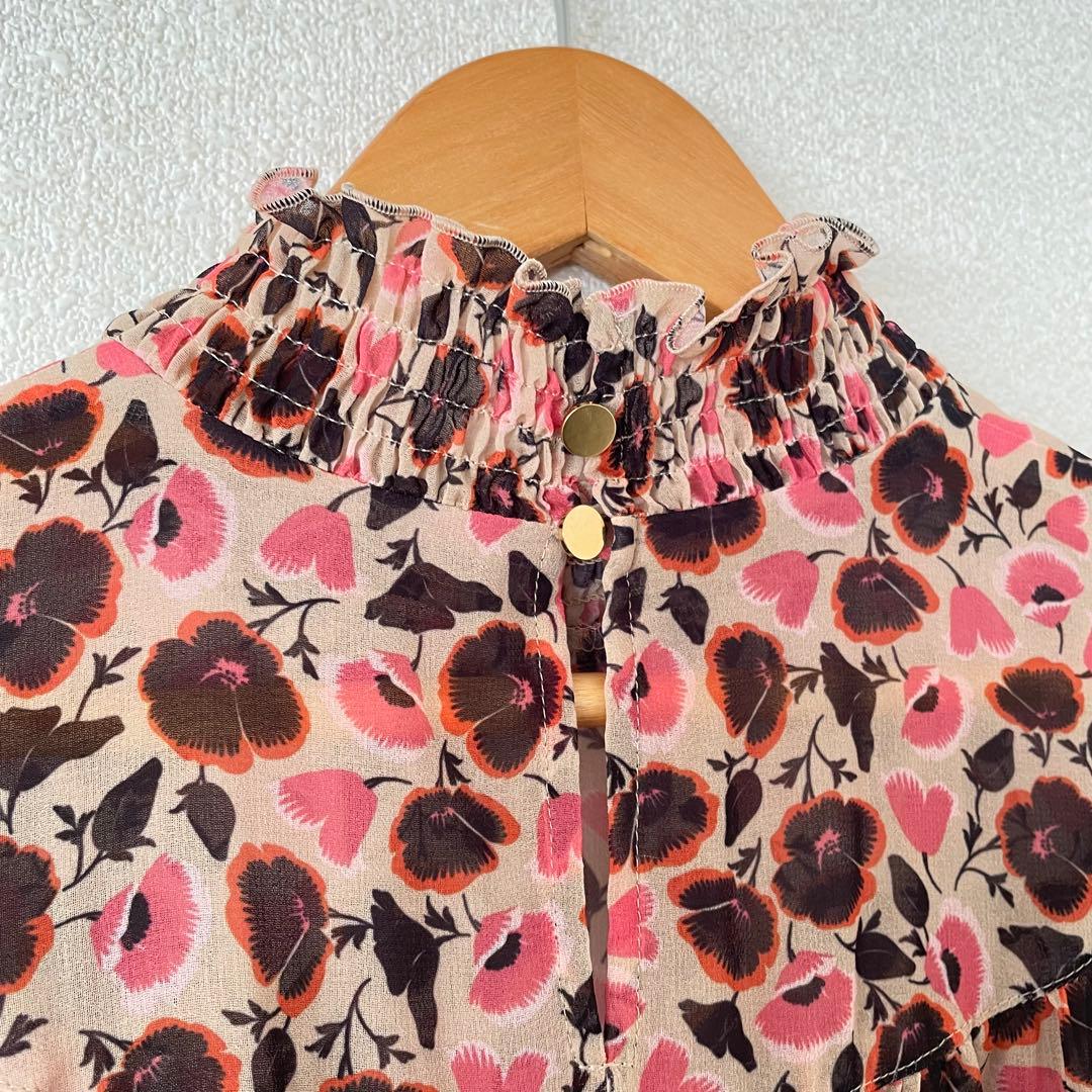 アナイ 36 パンジー柄 シャーリング ロングワンピース - メルカリ