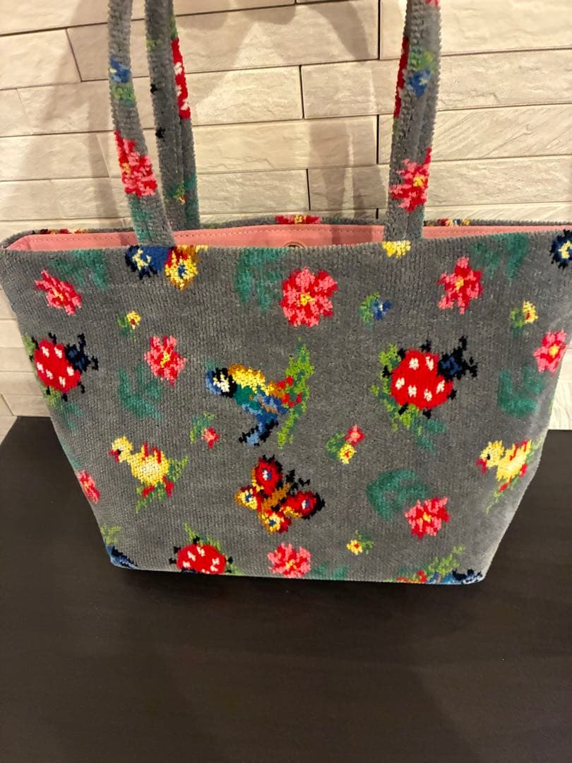 ハンドルカバー付☻︎フェイラー 銀座限定 ハイジ トートバッグ グレー