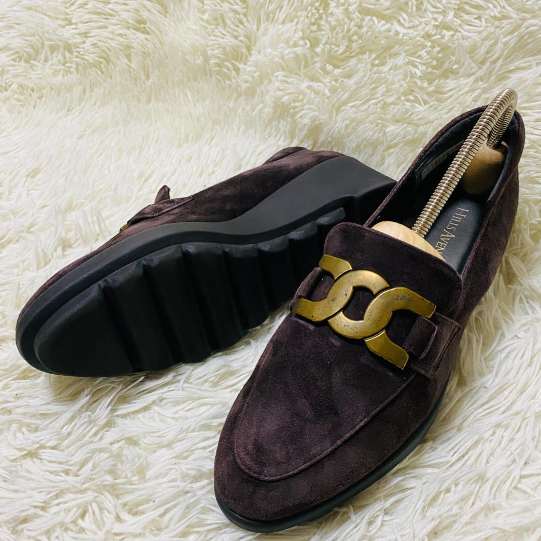 ヒルズアベニュー パンプス 厚底 ウェーブソール スウェード 24.5cm