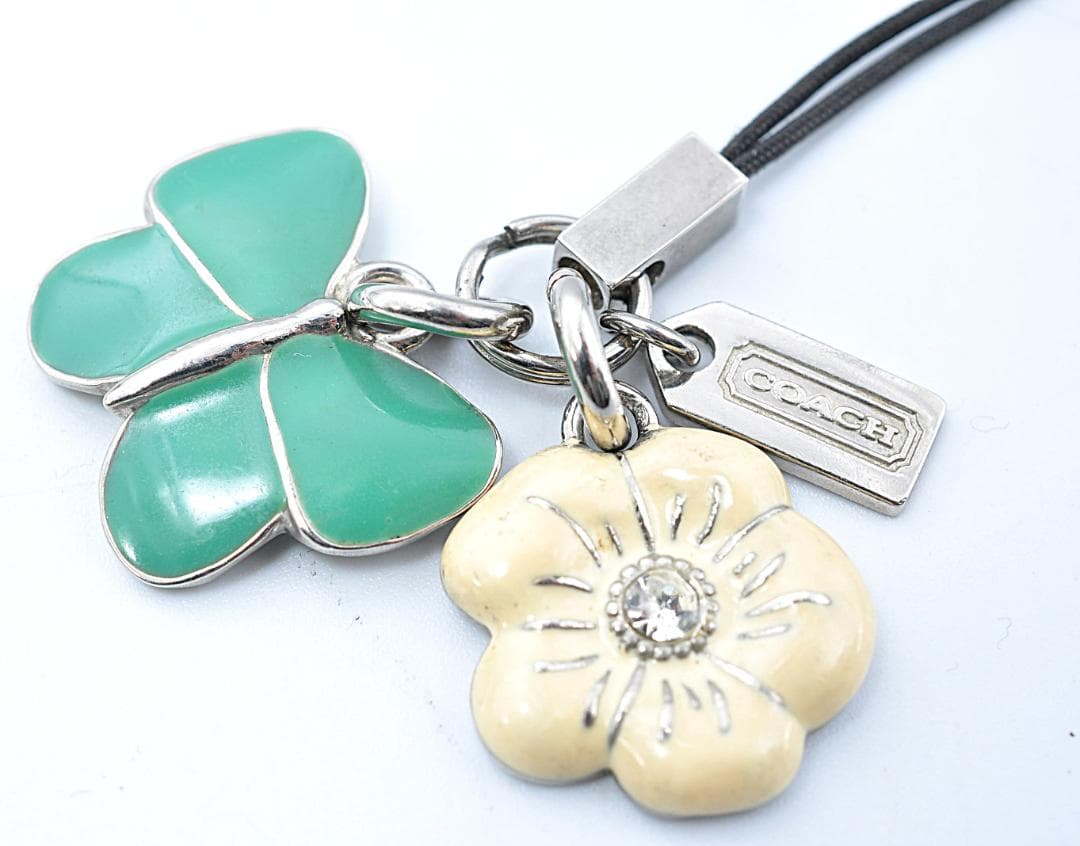 COACH コーチ バタフライ 蝶 フラワー 花 チャーム キーホルダー