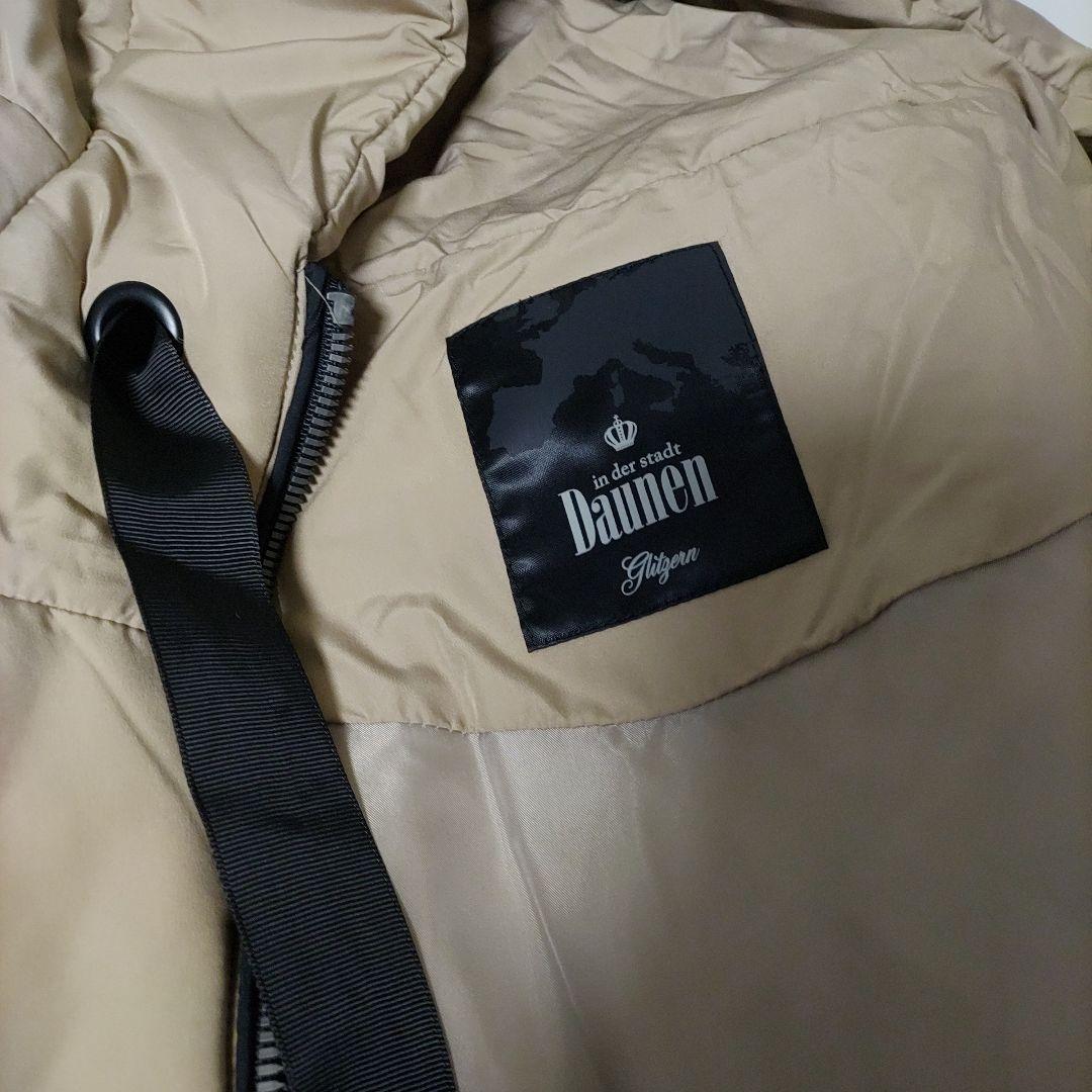 in der stadt Daunen】フード付きミドル丈ダウンジャケット - メルカリ