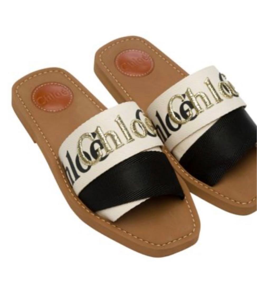 Chloe Woodyフラットサンダル Chloe x High Summer Woody Embroidered Logo Flat Sandals | Neiman