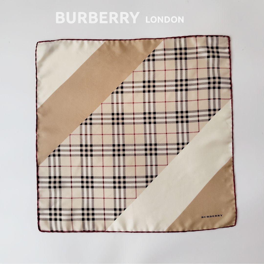 BURBERRY LONDON バーバリー シルク スカーフ ノバチェック - メルカリ
