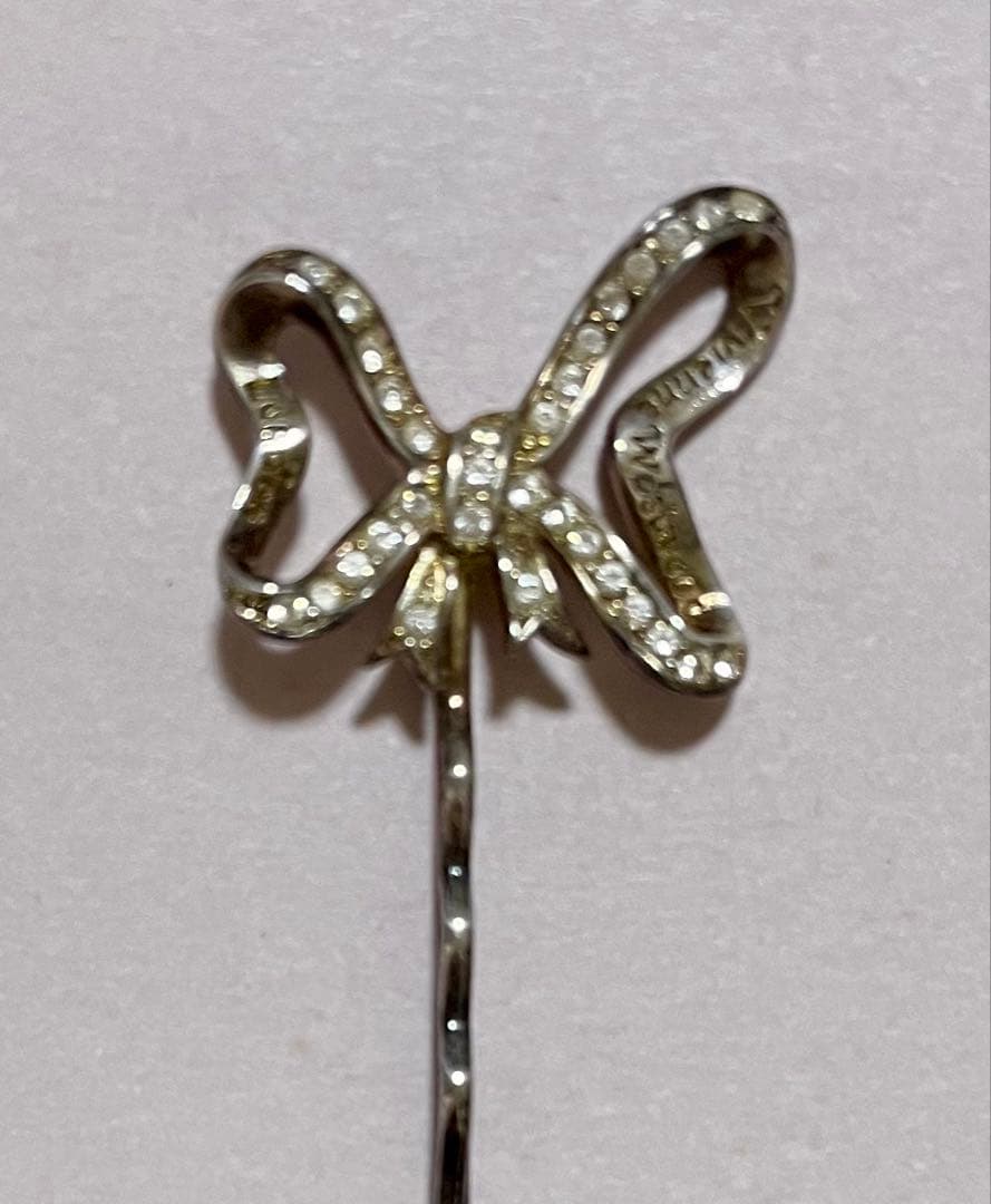 値下げ《レア・未使用美品》⭐︎ヴィヴィアンウエストウッド⭐︎リボンヘアピン　シルバー