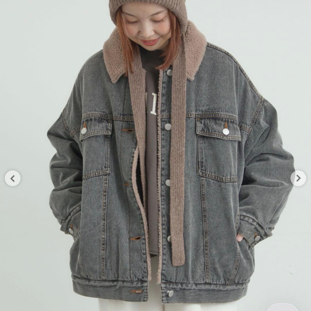 サマンサモスモス デニムボア デニムジャケット ブラック - メルカリ