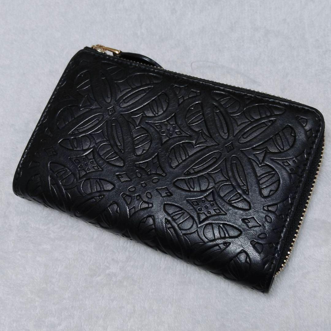 ロエベ リピートアナグラム L字財布 レザー ブラック 美品 箱付き 美品】ロエベ 長財布 L字ファスナー リピートアナグラム