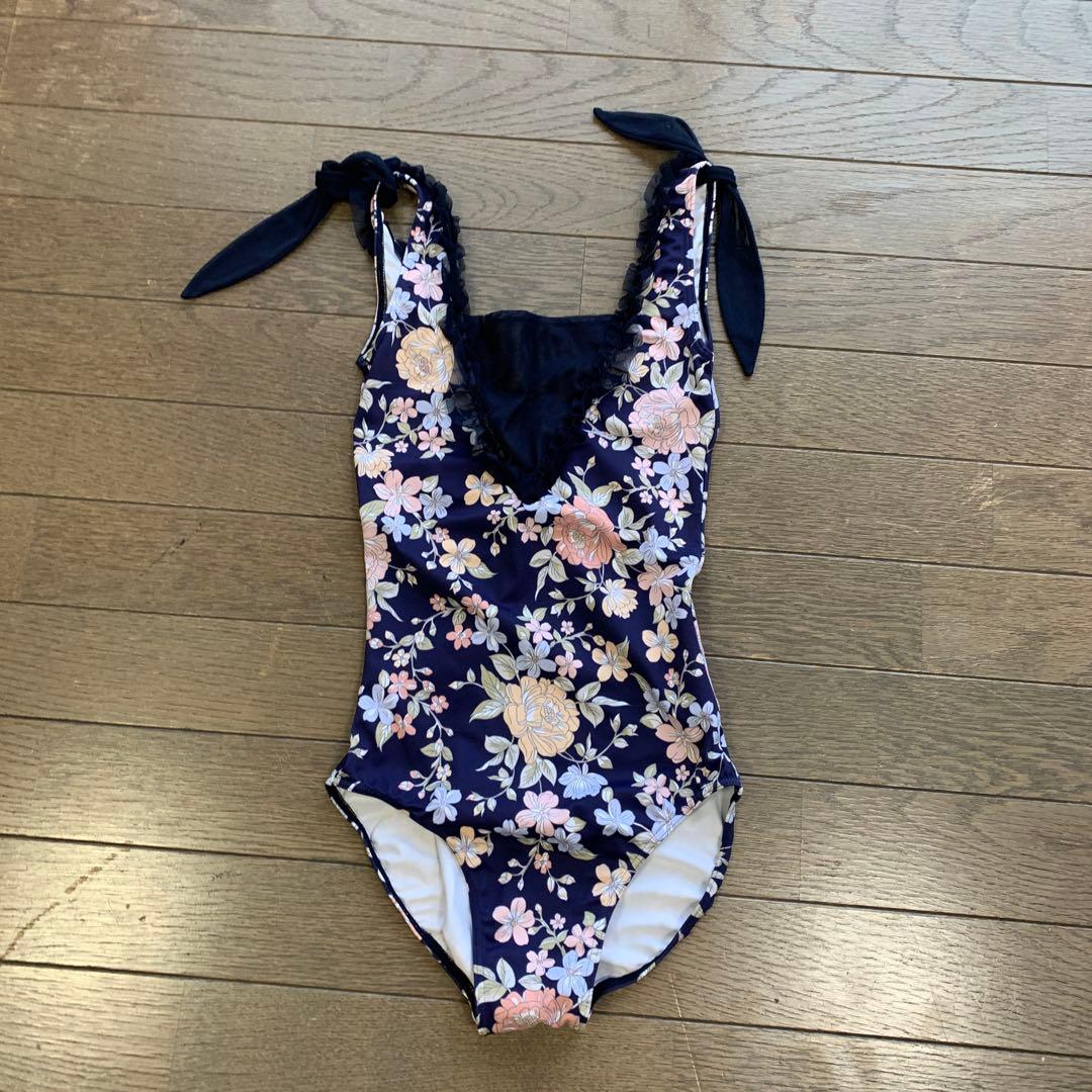 スティナ　フラワープリント ネイビー ワンピースレオタード stina / type V lucky / petit flower navy / girl