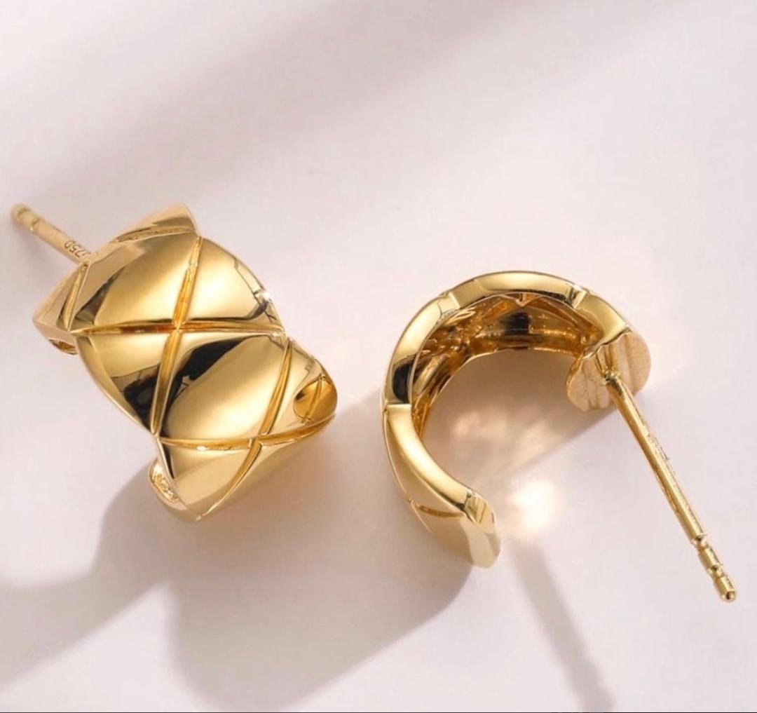 K18YG Cカール スタッドピアス イエローゴールド K18YG Cカール スタッドピアス イエローゴールド K18YG スタッドピアス