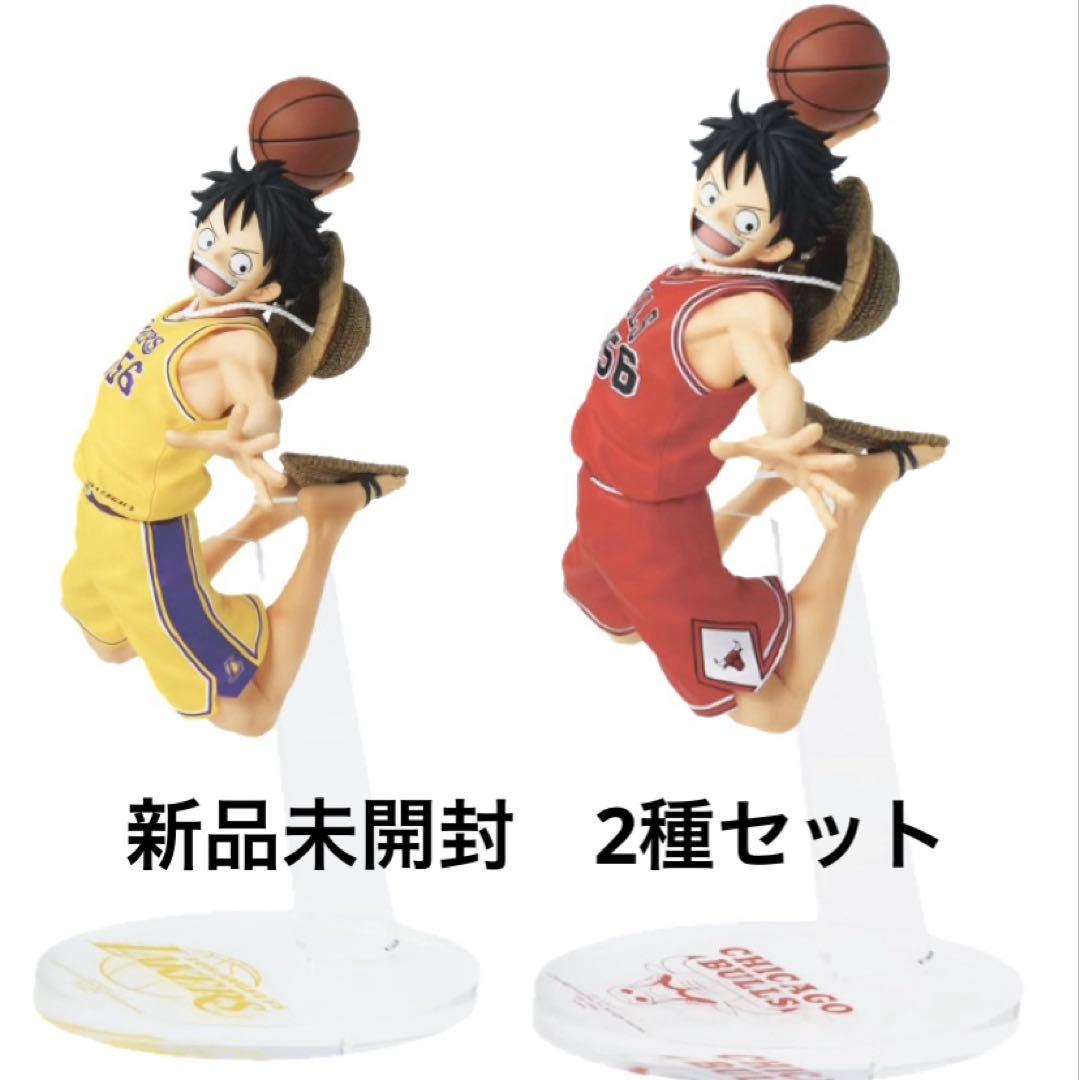 ワンピース × NBA ルフィ フィギュア 2種セット ベースショップ - メルカリ