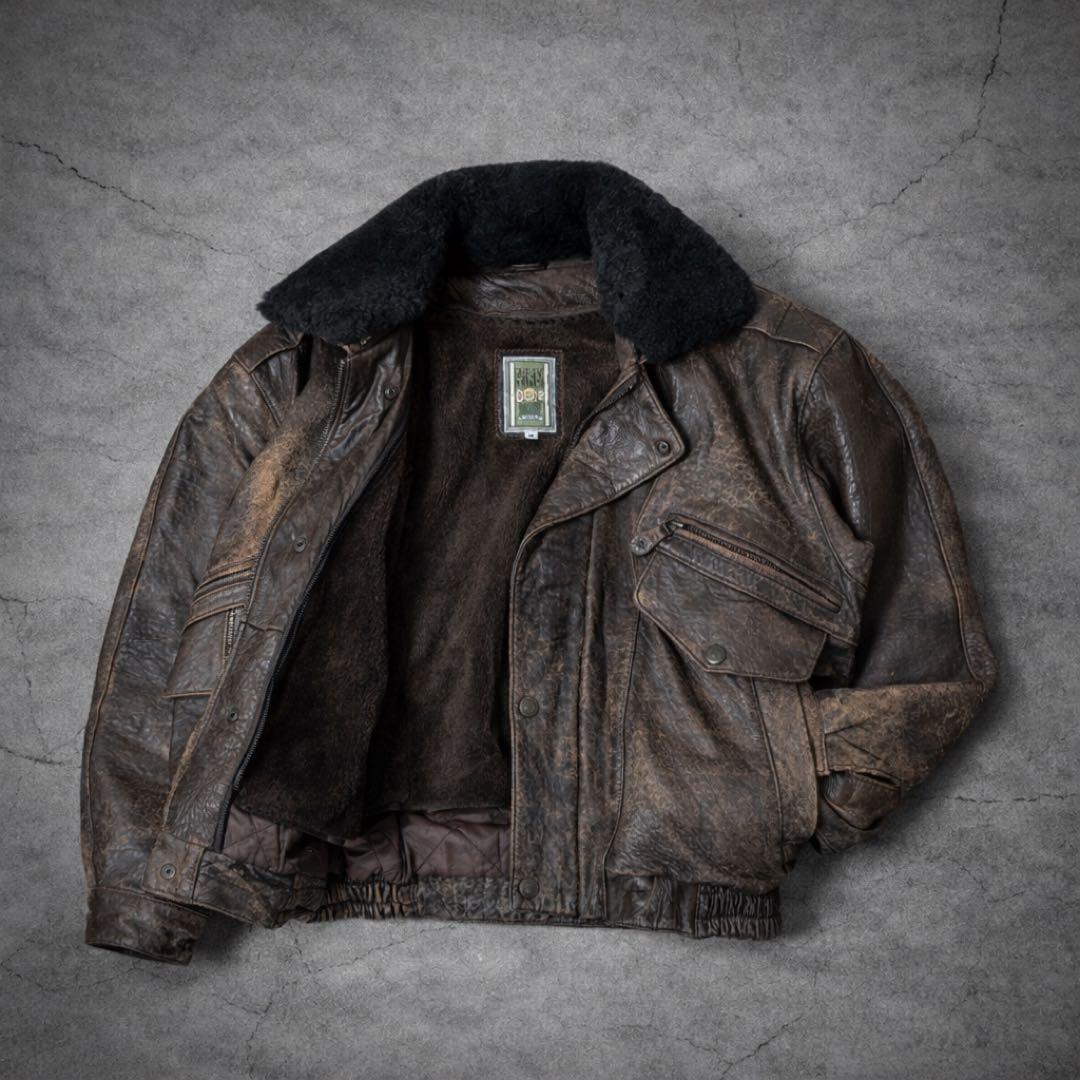 羊革】90s vintage leather jacket g1 a2 短丈 - メルカリ