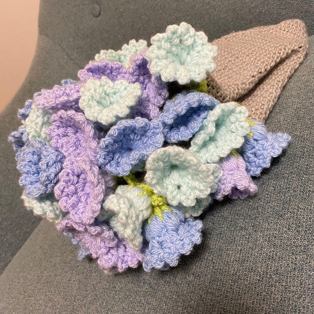ブーケブランケット 花束ブランケット すずらん 手編み かぎ針編み