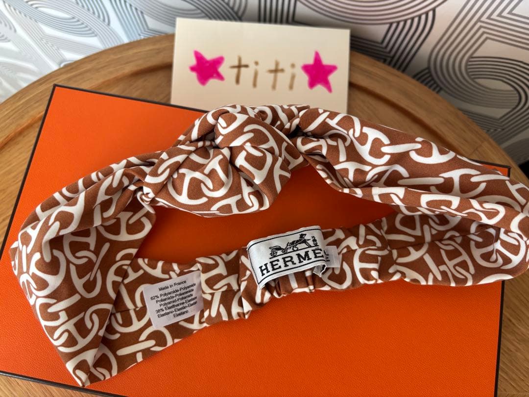 HERMES エルメス　ヘアバンド 《ガビ》 《ナウサ》　Mマロンアルザン